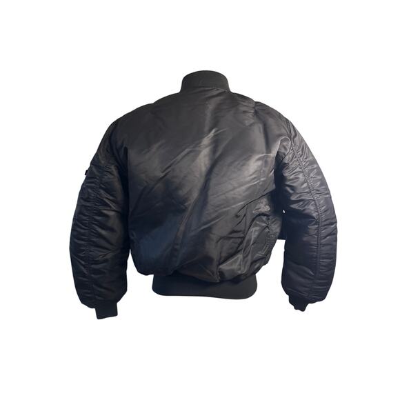 NWT Men M Alpha Industries Alpha Ma-1 Flight Jacket Bomber Coat Black Reversible - Picture 6 of 9